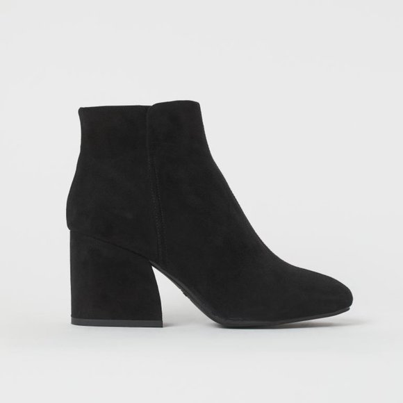 H&M Block Heel Faux Suede Boots - Picture 1 of 12